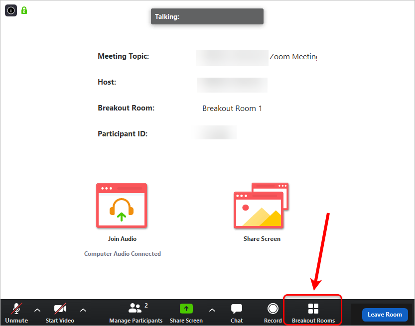 Moving between Breakout Rooms eLearning University of Queensland